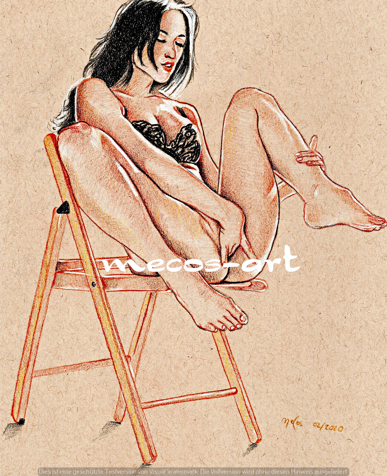 Fine Akt Druck von Original Hot Erotik Zeichnung | No.147