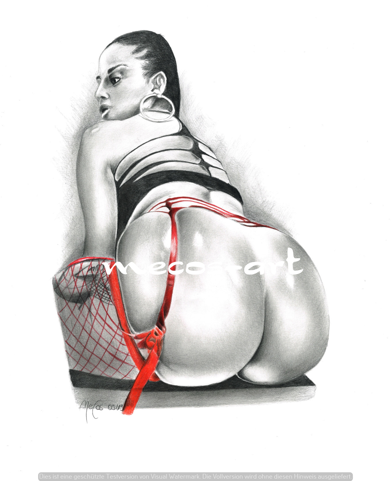 Fine Akt Druck von Original Hot Erotik Zeichnung | No.159